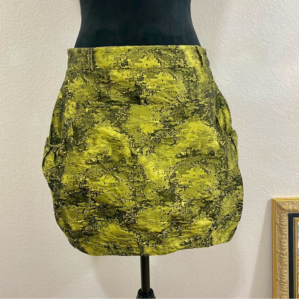 Nuvula Artsy‎ Designer Green Puff Skirt, Pockets, Statement Piece
